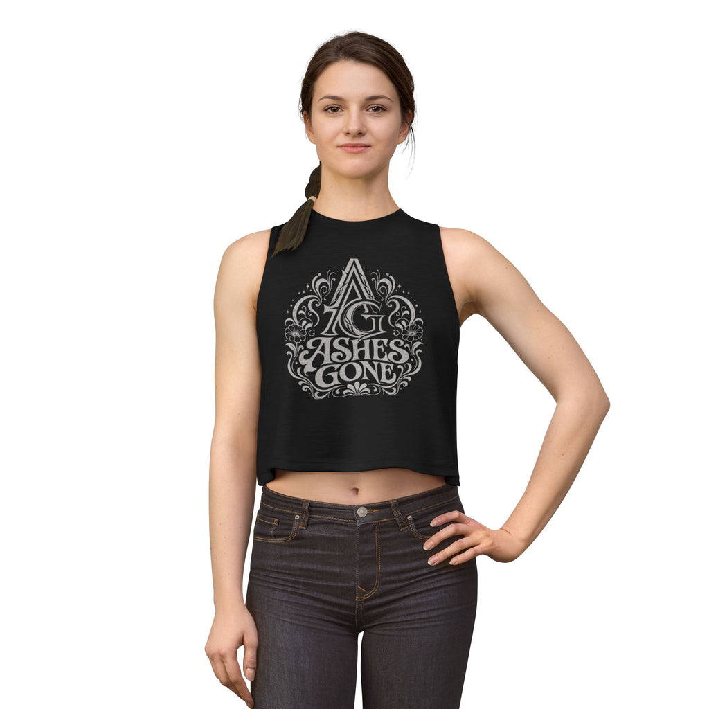 Ashes Gone Crop Top – Gothic Script Women's Tank