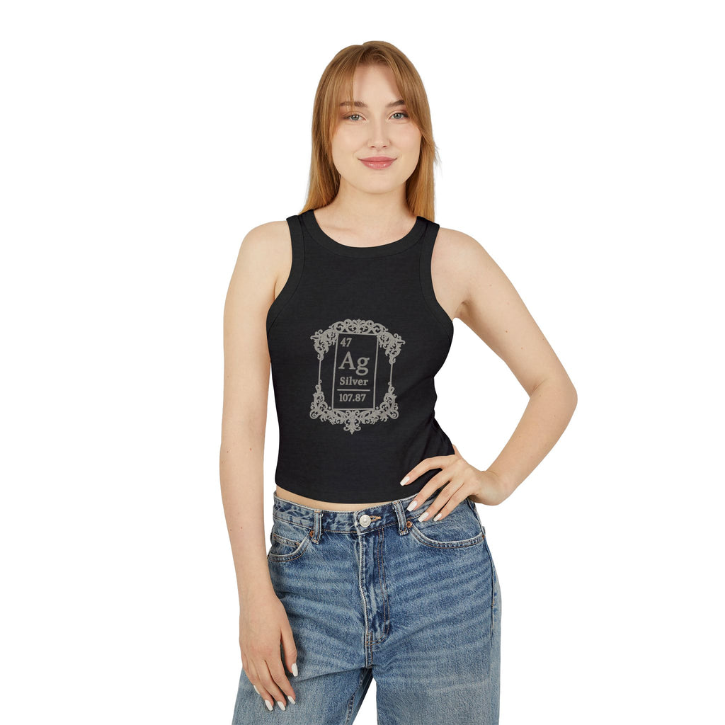 Ashes Gone Band Logo Crop Tank Top — Gothic Rock Music Women's Racer