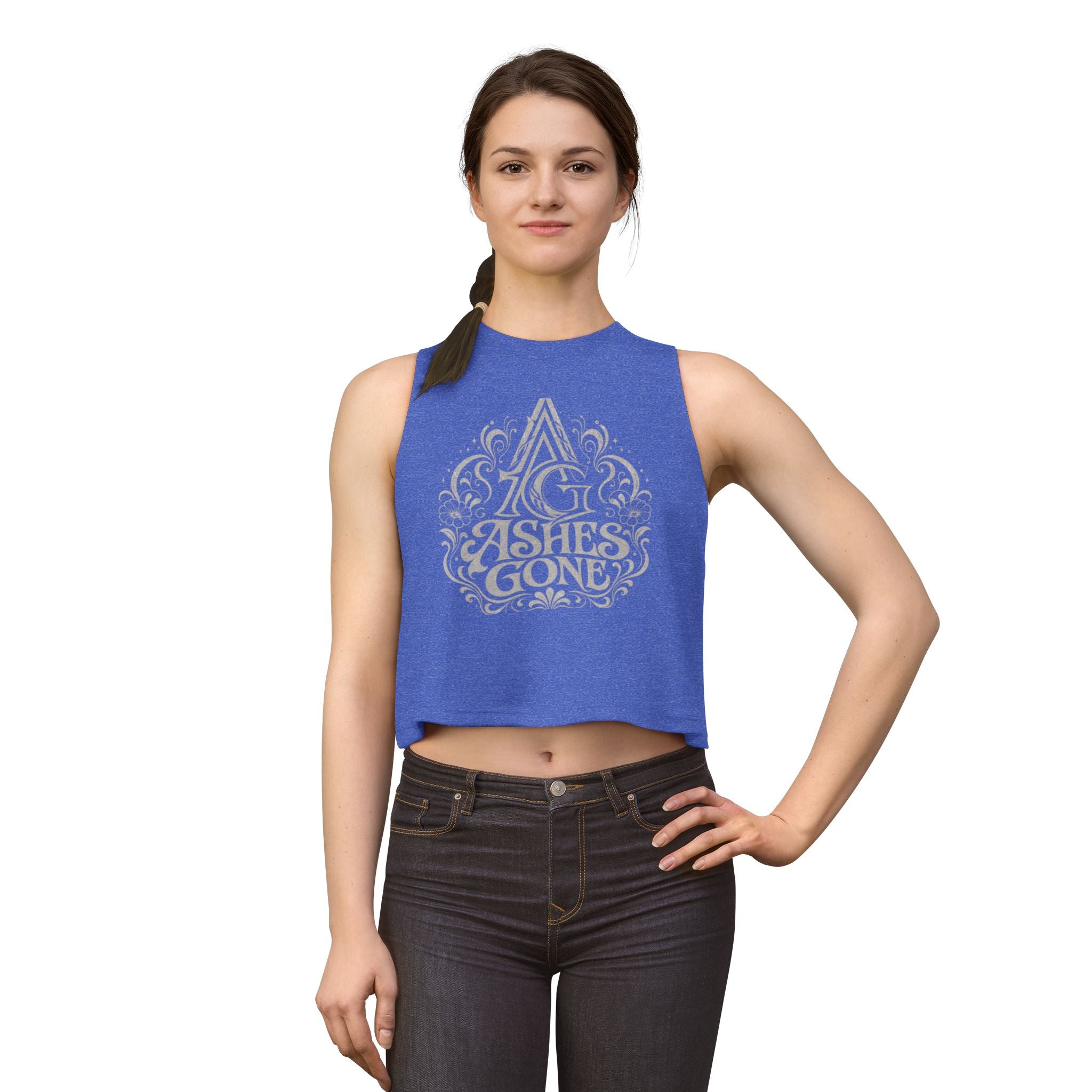Ashes Gone Crop Top – Gothic Script Women's Tank