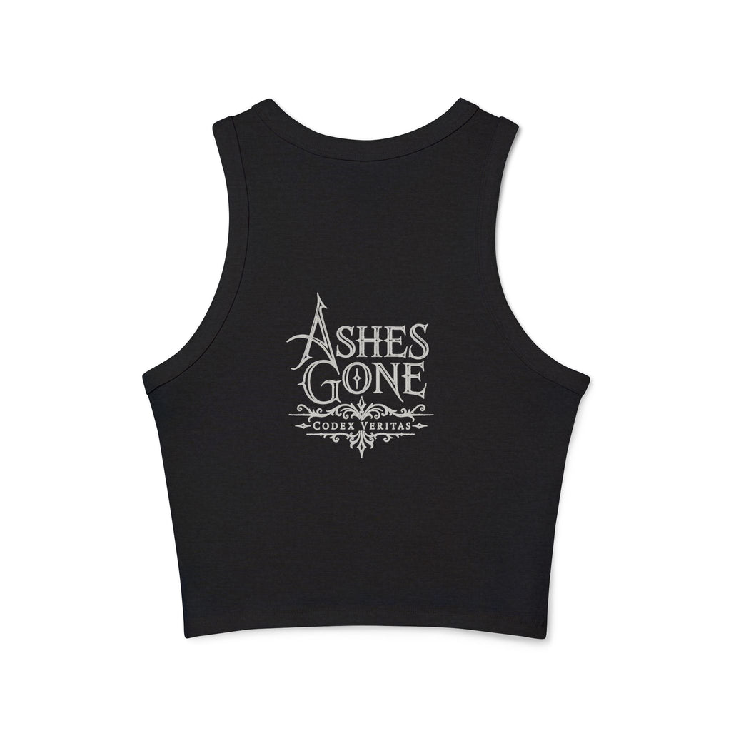Ashes Gone Band Logo Crop Tank Top — Gothic Rock Music Women's Racer