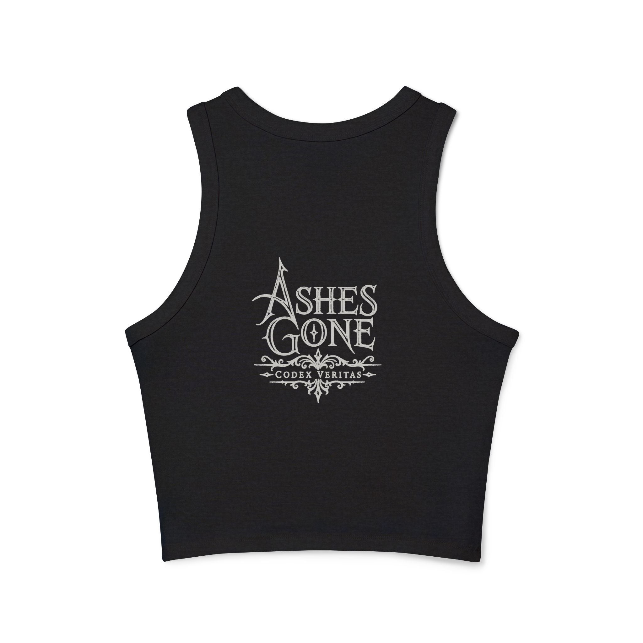 Ashes Gone Band Logo Crop Tank Top — Gothic Rock Music Women's Racer