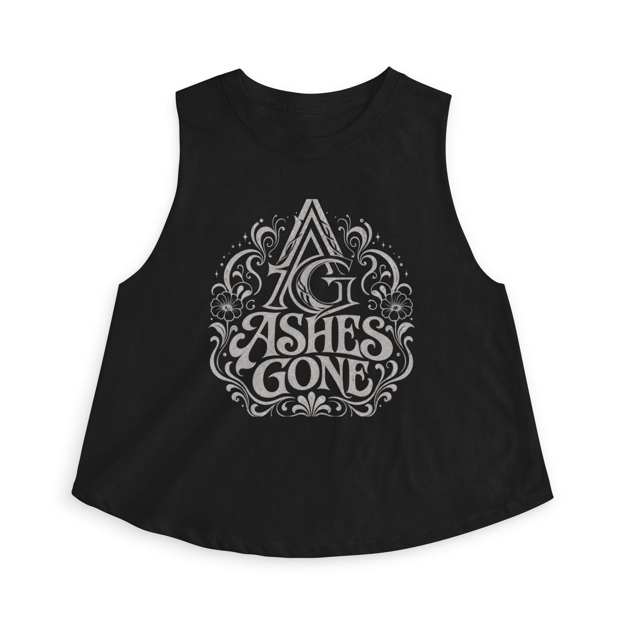 Ashes Gone Crop Top – Gothic Script Women's Tank