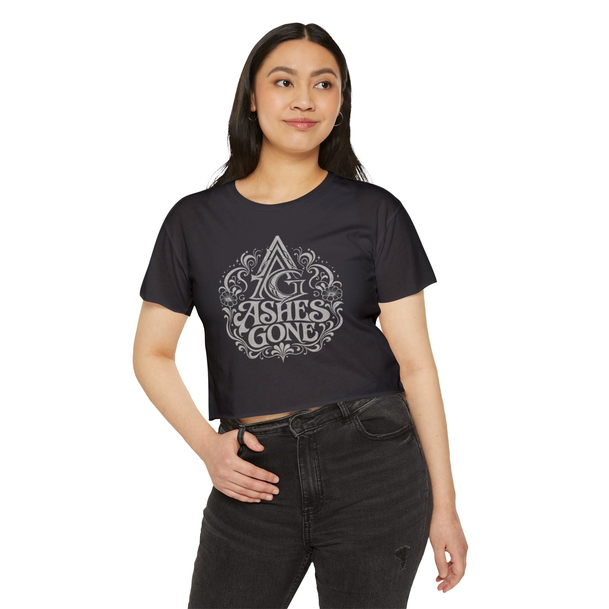 Ashes Gone Crop Top — Women's Festival Graphic Tee